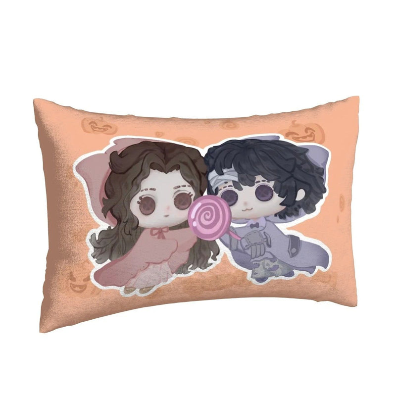 Cute Chibi Couple Anime-Style Decorative Lumbar Pillowcase