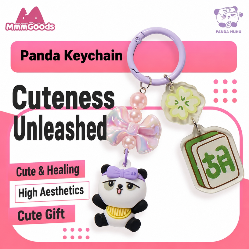 Panda Project - Panda Huhu Plush Bag & Plush Keychain