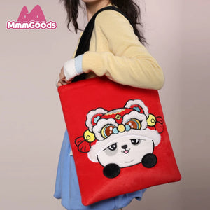Panda Project - Panda Huhu Lucky Lion Plush Tote Bag (35cm x 43cm) view 4