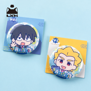 Luo Xiaohei April Fool's Edition Double Flash Can Badge - 50mm Tinplate Anime Pin view 4