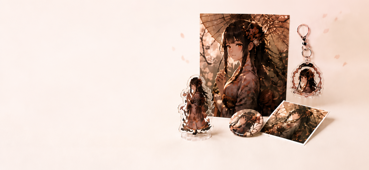 Anime art and artist merchandise